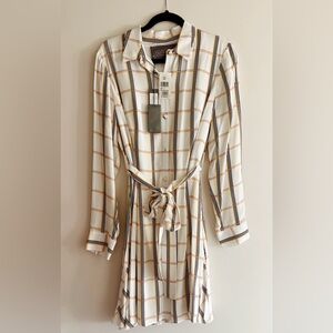 Lela Rose White and Yellow Plaid Dress